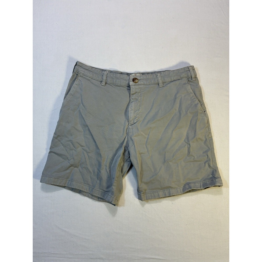 Marine Layer‎ Mens Shorts 36 Grey Organic Cotton Blend Casual Stretch Chino